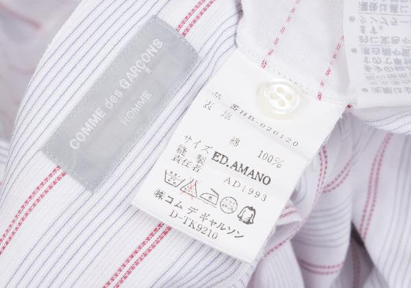 COMME des GARCONS HOMME Stripe Panel Long Shirt White Size M