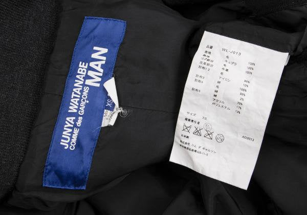 JUNYA WATANABE MAN Felted Wool Leather Jacket Black Size XS