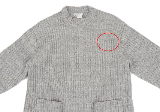 Y's for men Wool Patch Pocket Knit Sweater Gray Size M