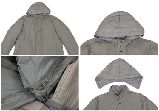 Papas Detachable Liner Down Hooded Long Light Khaki Jacket Size 48M