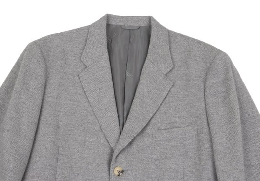 Papas Cashmere Blend Wool Tailored Light Gray Jacket Size 50L