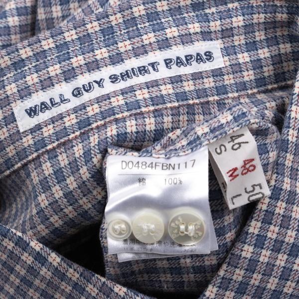 Papas Cotton Check Button-Down Long Sleeve Shirt Blue Size 48M