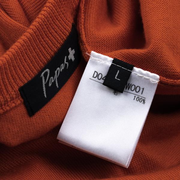Papas+ Wool V-Neck Knit Sweater Orange Size L