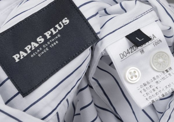 Papas+ Cotton Stripe Button Down Shirt Size L