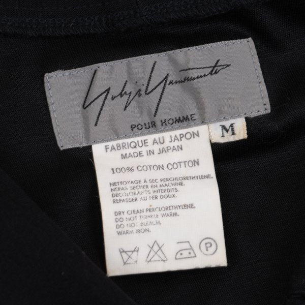 Yohji Yamamoto POUR HOMME Glossy Collar T-Shirt Black Size M