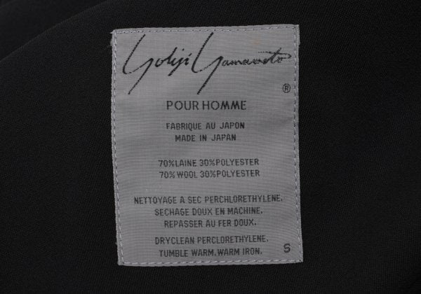 Yohji Yamamoto POUR HOMME Wool Poly Jacket Black Size S