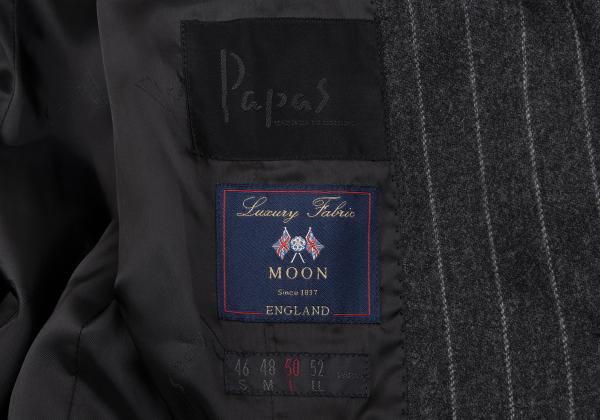 Papas MOON Cashmere Wool Stripe Blazer Gray Size 50L