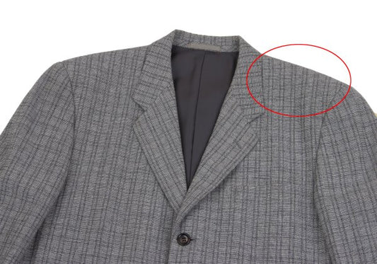 COMME des GARCONS HOMME Wool Cotton Check Jacket Gray Size M
