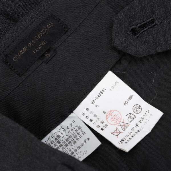 COMME des GARCONS HOMME Wool Pleated Pants Grey Size S