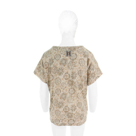 NICOLE Multi Cotton Linen Short Sleeve Shirt