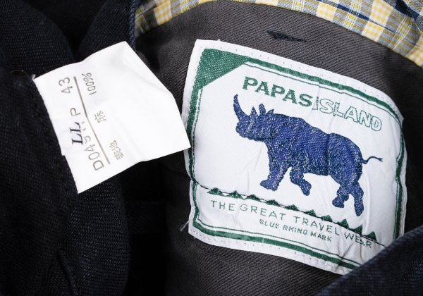 Papas Linen Two-Tuck Cuffed Pants Navy Size LL