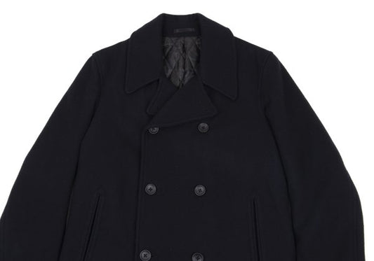 BEAMS Wool Blend Padded Pea Coat Navy Size M