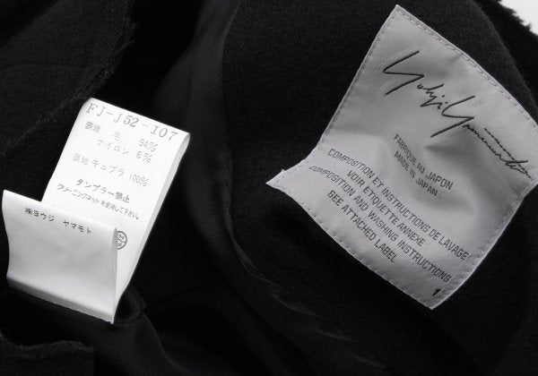 Yohji Yamamoto FEMME Wool Nylon Raw-Edge Jacket Black Size 1