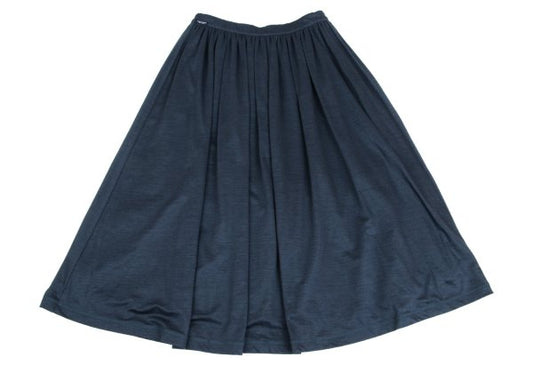 Mademoiselle NON NON Ramie Waist Gather Skirt Navy Size M
