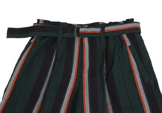 ISSEY MIYAKE 2017PF Linen Blend Striped Wide Pants Size 1