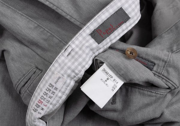 Papas Cotton Linen Blend Stretch Tapered Pants Gray Size 50L