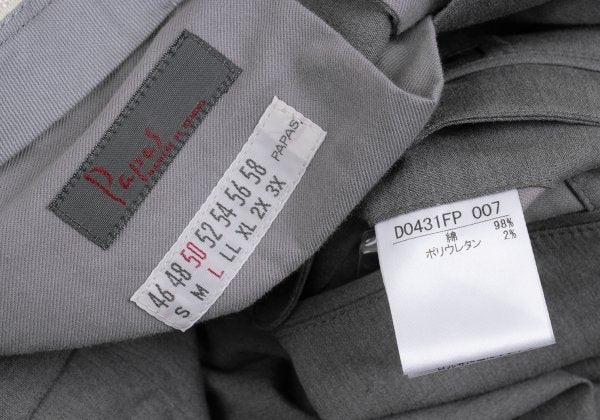Papas Cotton Blend Stretch Two-Tuck Pants Gray Size 50L