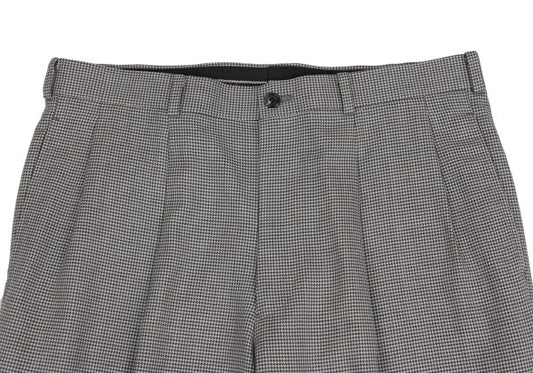 Papas Wool Silk Puppytooth Two-Tuck Pants Black Size 50L