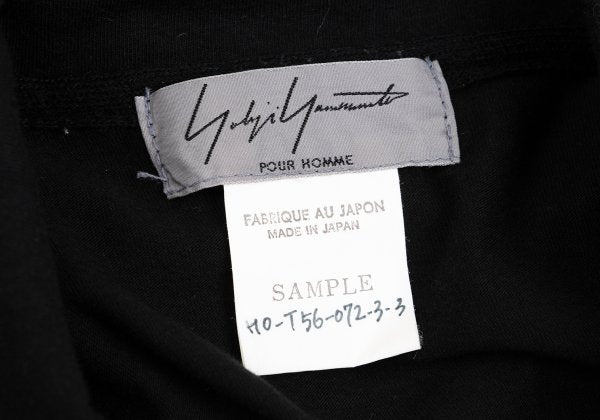 Yohji Yamamoto POUR HOMME Side Slit Round Shirt Black Size M