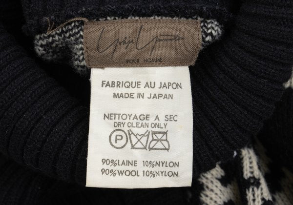 Yohji Yamamoto POUR HOMME Layered Sweater Black Size XL