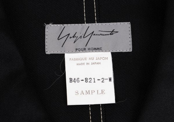 Yohji Yamamoto POUR HOMME Mixed Material Jacket Black Size M
