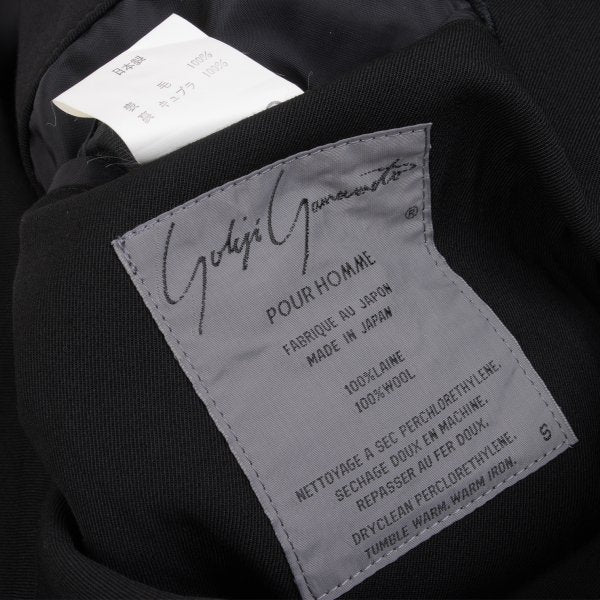 Yohji Yamamoto POUR HOMME Wool Gabardine Jacket Black Size S