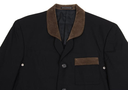 Yohji Yamamoto POUR HOMME Corduroy Panel Jacket Black Size M