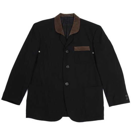Yohji Yamamoto POUR HOMME Wool Gabardine Jacket Black Size M