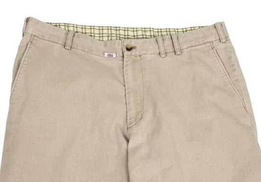 PAPAS&SONS Pigment Dyed Cotton Blend Pants Beige Size 50L
