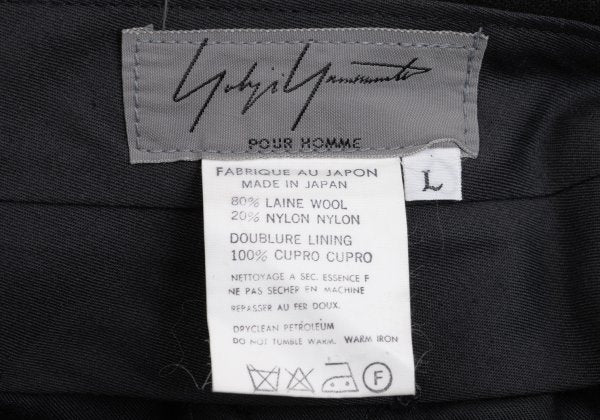 Yohji Yamamoto POUR HOMME Wool Nylon Pants Black Size L