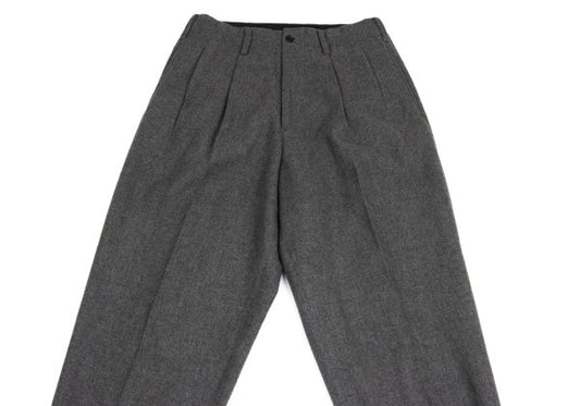 Yohji Yamamoto PH Felt Wool Tuck Tapered Pants Gray Size S