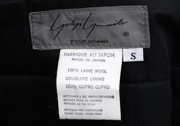 Yohji Yamamoto PH Felt Wool Tuck Tapered Pants Gray Size S