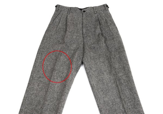 Yohji Yamamoto POUR HOMME Black Wool Two-Tuck Pants Size S