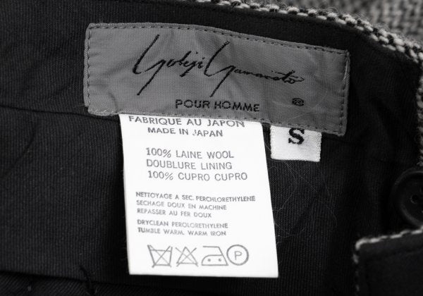 Yohji Yamamoto POUR HOMME Black Wool Two-Tuck Pants Size S