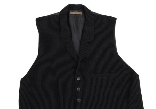 Y's for men Wool Front Knit Panel Vest Black Size M