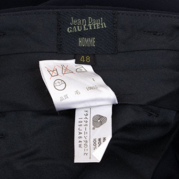 Jean Paul GAULTIER HOMME Wool Tuck Pants Navy Size 48