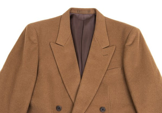 Paul Smith Cashmere Blend Flannel Double Jacket Brown Size L