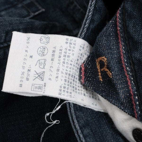 45rpm Indigo Dye Leather Patch Jeans Blue Size 28