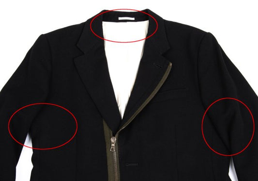 Paul Smith Wool Zip Design Blazer Black Size XL