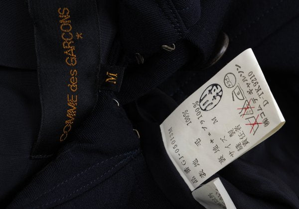 COMME des GARCONS Wool Hem Wrap Jacket Navy Blue Size M