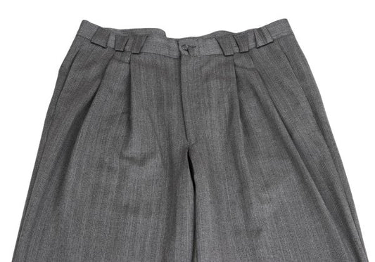 GIANNI VERSACE COUTURE Wool 2-Tuck Pants Gray Size XL