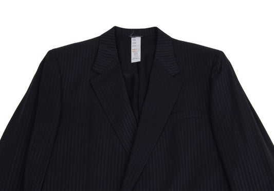 GIANNI VERSACE Wool Silk Shadow Stripe Jacket Navy Size 54
