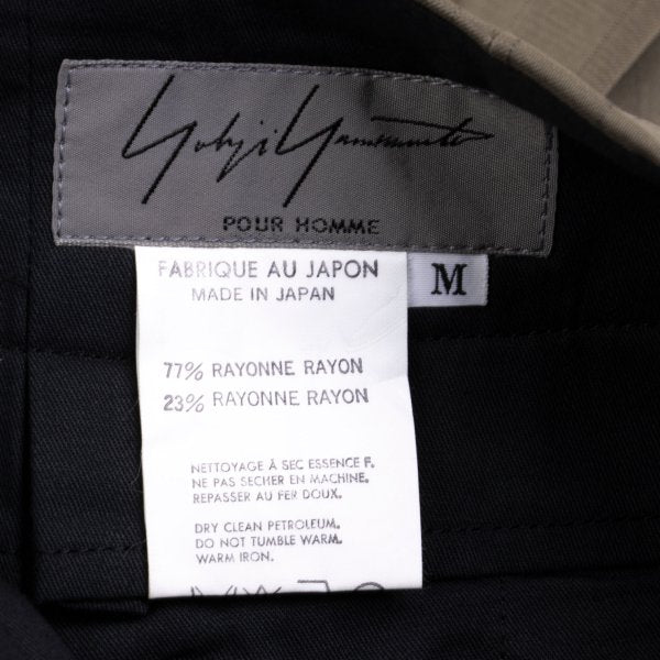 Yohji Yamamoto POUR HOMME Rayon Cupro Pants Beige Size M