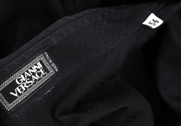 GIANNI VERSACE Honeycomb Weave Fly Front Shirt Navy Size 54