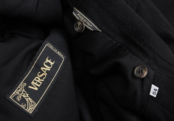 VERSACE Zip Pocket Wool Blend Coat Black Size 54