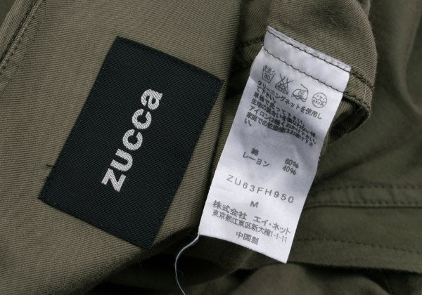 zucca Cotton Blend Snap Button 7-Sleeve Dress Khaki Size M