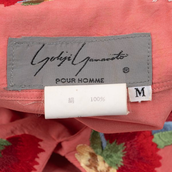 Yohji Yamamoto POUR HOMME Floral Pink Multi Shirt Size M