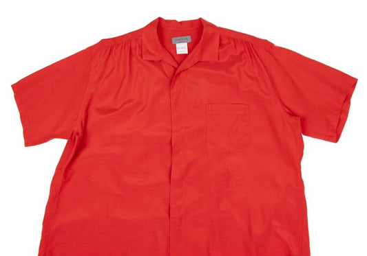 Yohji Yamamoto POUR HOMME Gathered Open Shirt Red Size M