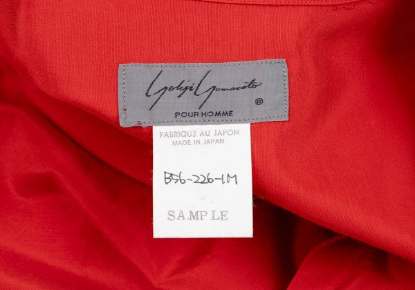 Yohji Yamamoto POUR HOMME Gathered Open Shirt Red Size M