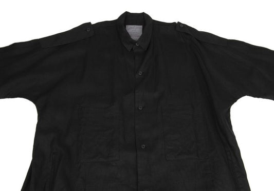 Yohji Yamamoto POUR HOMME Linen Epaulet Coat Black Size M
